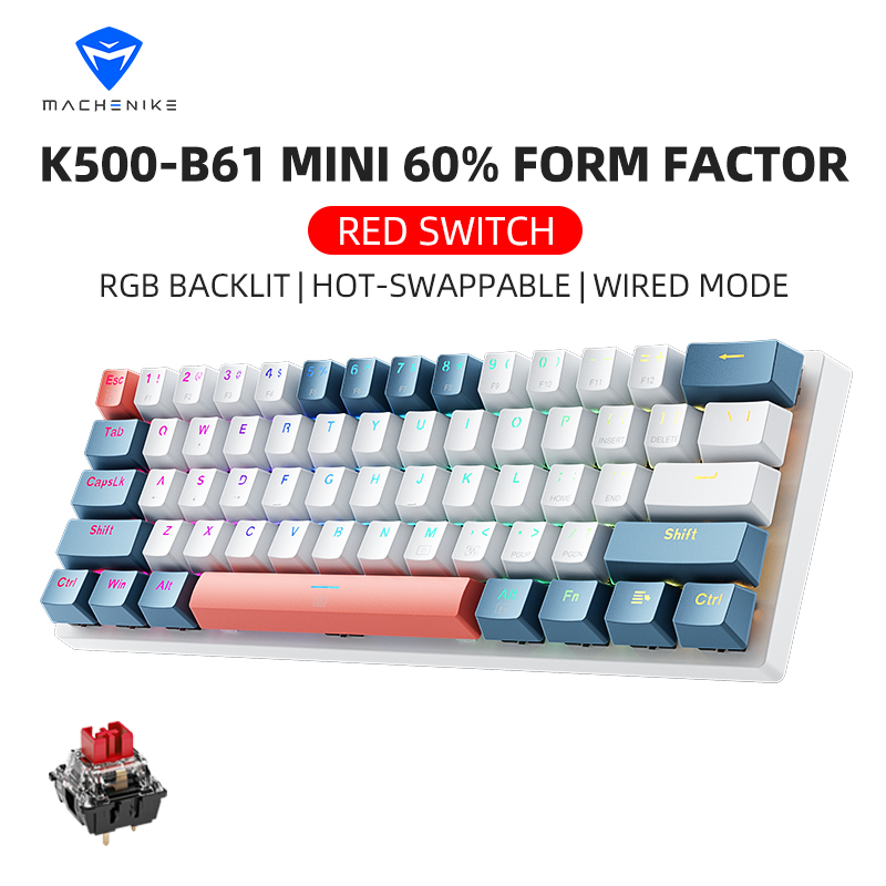 Gaming Keyboard Blue Switches - K500-B61 Machenike Mini Keybaord mecánico 60%