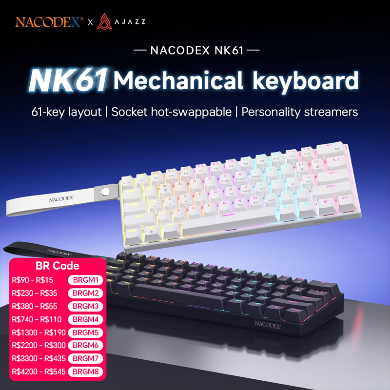 Gaming Keyboard Blue Switches - AJAZZ NK61 Teclado mecánico con cable