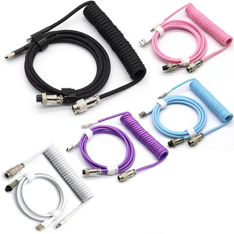 Coiled Usb Cable - Cable en espiral para teclado mecánico,