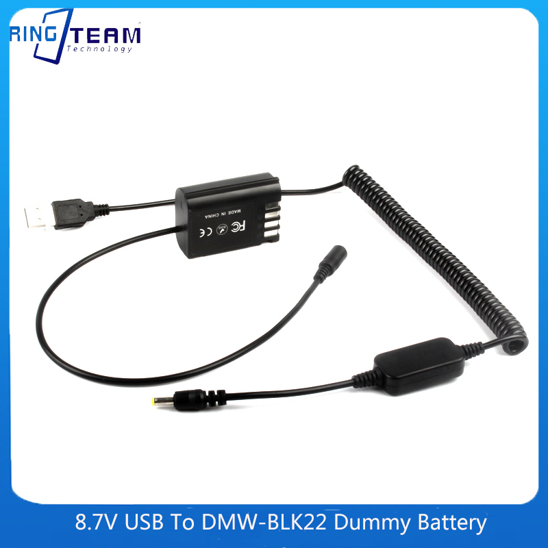 Coiled Usb Cable - Batería simulada DMW-BLK22, acoplador DC DMW-DCC17