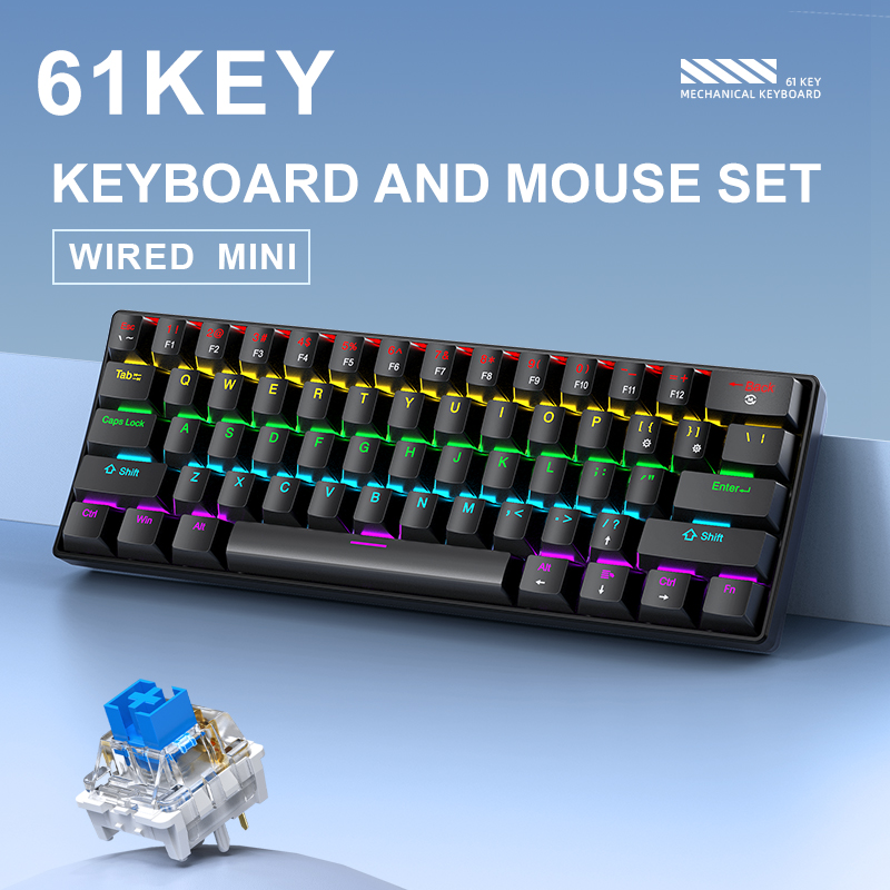 APAYADO K61 Mini teclado mecán - Gaming Keyboard Mouse And Headset Combo reseña y precio
