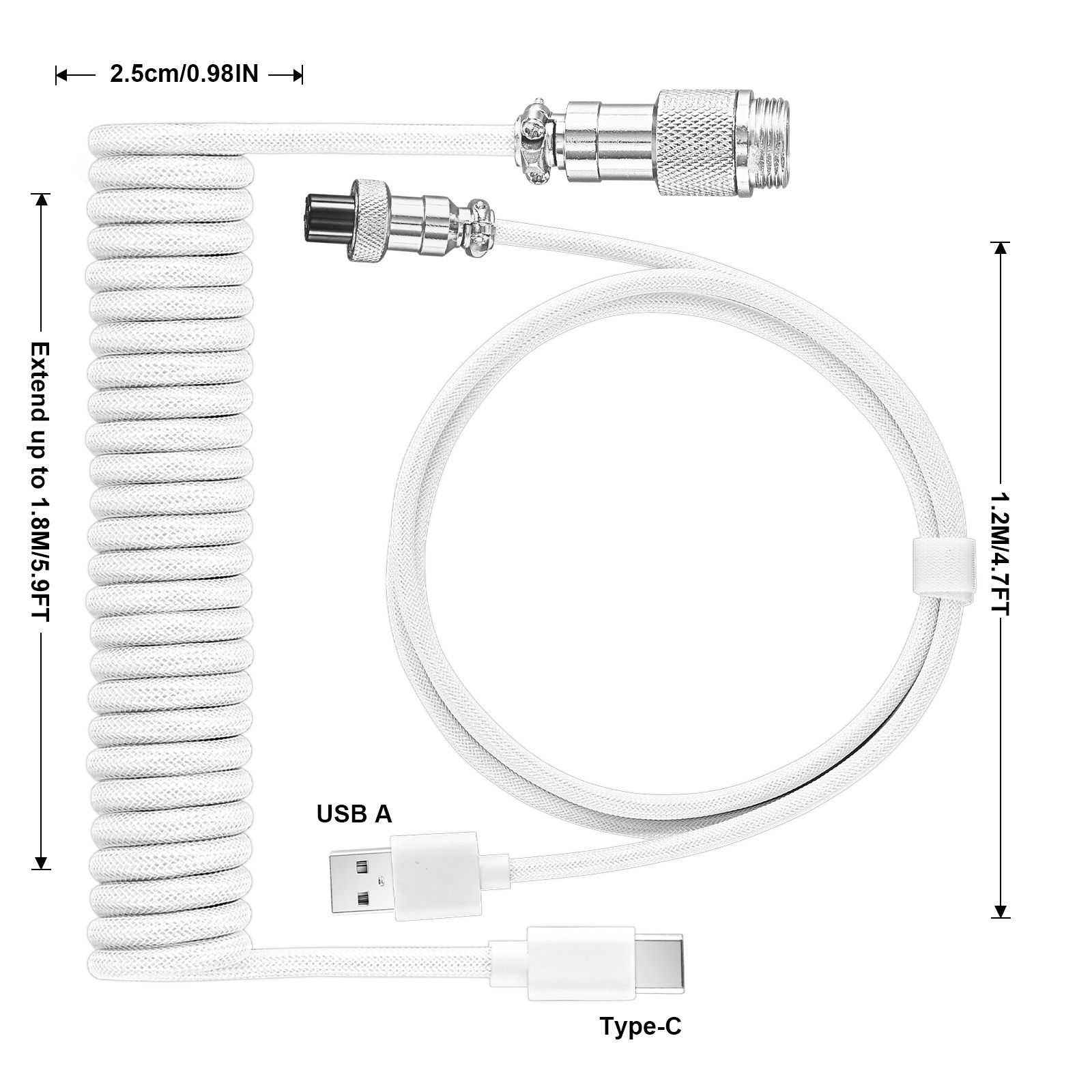 Cable Espiral USB Tipo C para  - Coiled Usb Cable reseña y precio